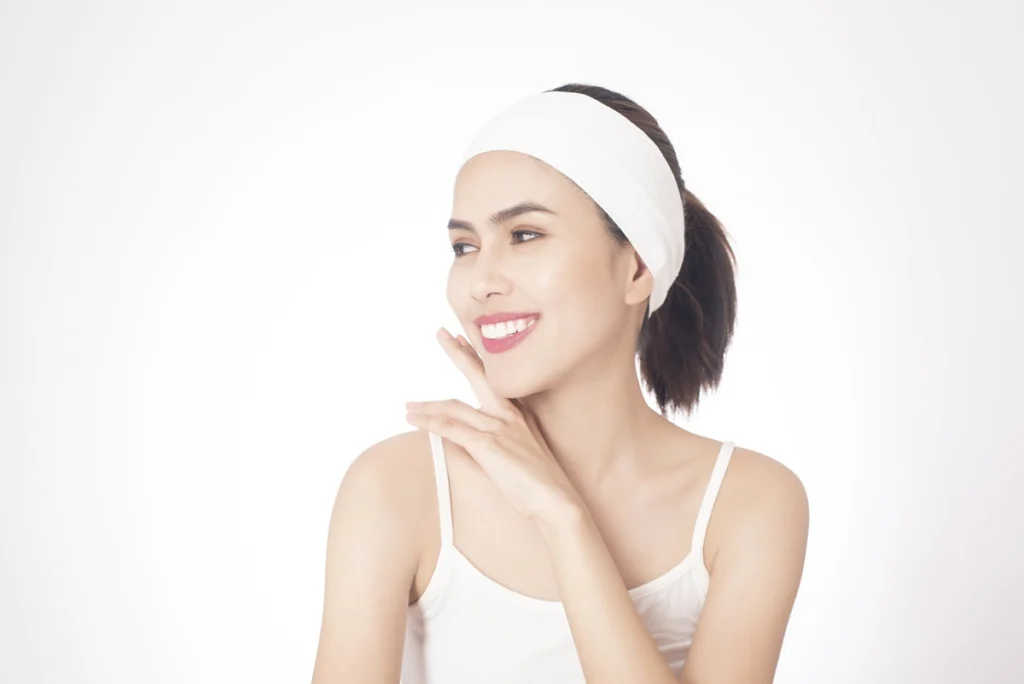 portrait beautiful woman studio skin care